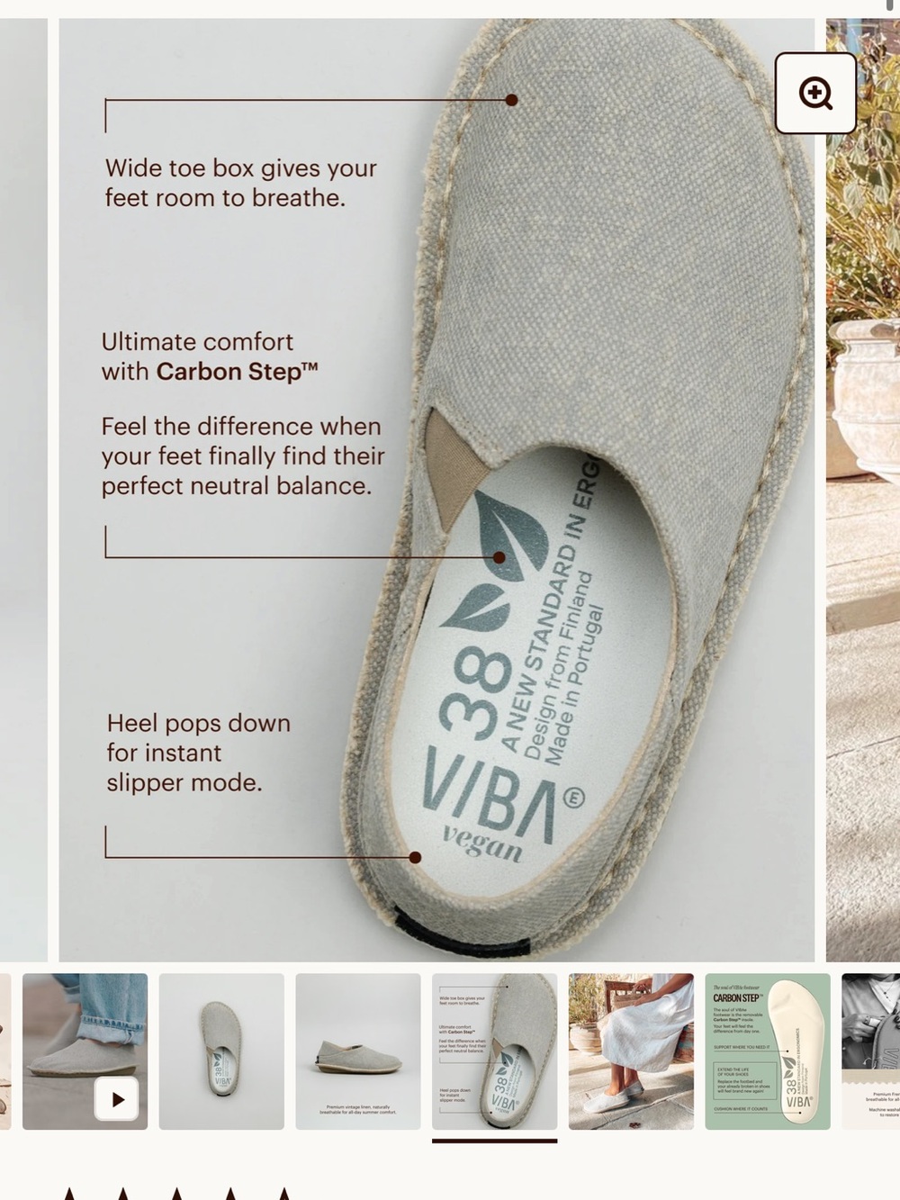 VIBAe ZUMA Linen Sand Dollar Slip-On Shoes EU 37 US 7